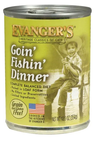 12/12.5 oz. Evanger's Goin' Fishin' Dinner For Cats - Items on Sale Now